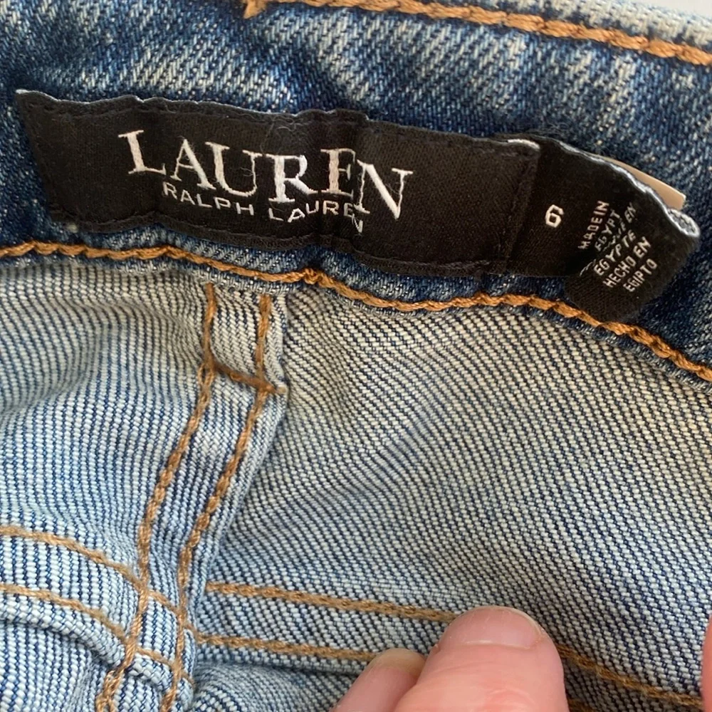 Lauren Ralph Lauren mid rise ankle length slightly distressed jeans size 6 NWOT - Picture 4 of 10